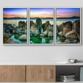 thumbnail image 2 of wall26 Framed Canvas Print Wall Art Set Purple &amp; Orange Rocky Lake Landscape Nature Wilderness Photography Realism Rustic Scenic Colorful Ultra for Living Room, Bedroom, Office - 24"x36&quot, 2 of 5