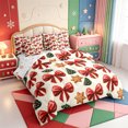 thumbnail image 2 of Manfei Winter Holiday 7-Piece Twin Bedding,Red-Green Christmas Snowflake Bedding Comforter Set,Xmas Reversible, 2 of 7