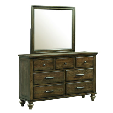 Drawer Dresser With Mirror Set, Johnby 6 Drawer Double Dresser Grey