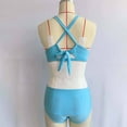 thumbnail image 6 of Jacenvly Summer Swimsuit Women Cover up 3 Piece Skin-Friendly Surfing Swimwear Women'S Swimsuit Split Bikini Slings Swimsuit Fringe Beach Skirt Swim Srunks Three-Piece Set Sky Blue, 6 of 7
