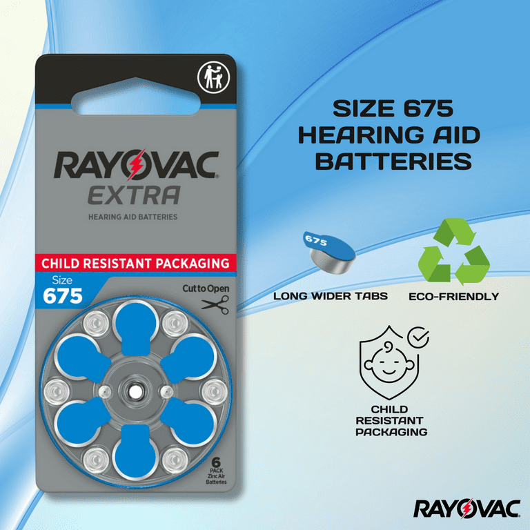 Rayovac Extra Hearing Aid Batteries, Size 675, Pack of 60 Rayovac Extra Hearing Aid Batteries, Size 675, Pack of 60