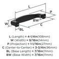 thumbnail image 3 of Amerock Franklin 3-3/4 inch Center-to-Center Matte Black Cabinet Pull, 10 Pack, 3 of 4