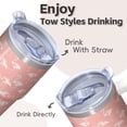 thumbnail image 4 of 20OZ Flamingo Coffee Tumbler Stainless Steel with Handle Insulated Mug Cup BPA Free Sweat Resistant Keeps Drinks Hot Cold for Hours Gifts for Women Girls on Birthday Christmas Summer, 4 of 6