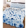 thumbnail image 3 of Quilts Twin XL Size, Blue Polka Dot Soft Comforter Bedding Set for Bed, Modern Art Abstract Watercolor Dot Lightweight Quilted Bedspread with Pillow Cover(2 Pieces) for All Season, 68x98 Inch, 3 of 6