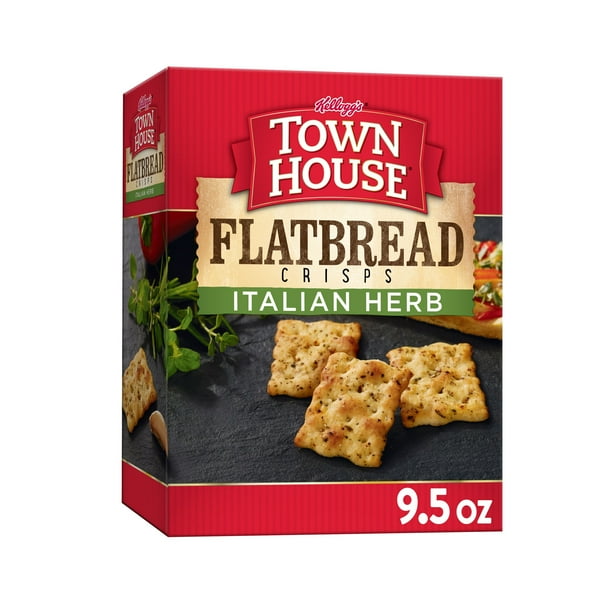 Kellogg's Town House Flatbread Cracker Crisps, Baked Snack Crackers