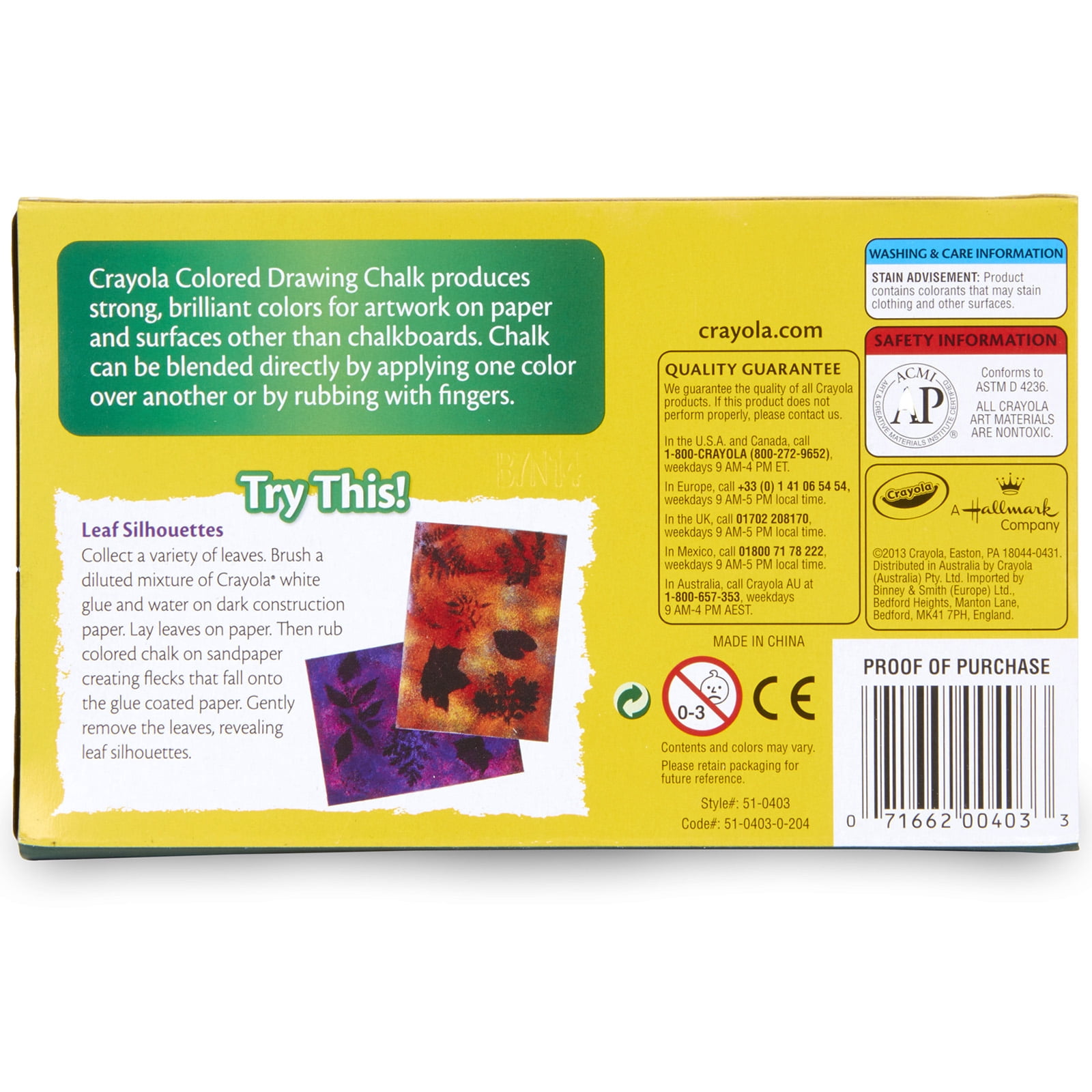 Crayola Colored Drawing Chalk, 12 Colors Per Pack, 6 Packs