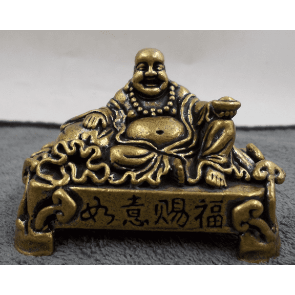 Copper art luckly brass Laughing Buddha Statue Figure Statue sculpture,ornaments luckly Small ornaments table decotation buddha statue fs078
