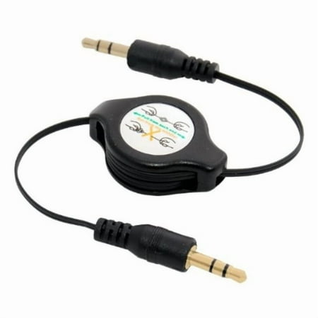 Protronix Retractable 3.5mm Gold Auxiliary Audio Extension Cable (Male to Male)
