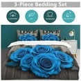 thumbnail image 3 of Blue Roses Love Art Print Set Duvet Cover Bedding Set Duvet Cover Polyester Quilt Cover for Full Size, 3 of 6