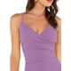 thumbnail image 4 of Vestido camisero sexy con escote en V asimétrico con lado fruncido para mujer Ormromra WRMH-218-26, 4 of 5
