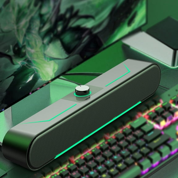 Hwkond Portable Speakers Colorful LED Light Computer Audio Portable Speaker Cool Subwoofer Sound On Clearance