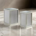 thumbnail image 3 of Brad Set of 2 Nesting Side End Tables Mirrored Glass Silver Wood Finish, 3 of 6