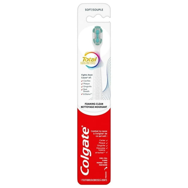 Colgate Total Active Prevention Brosse à Dents Souple Mousse Nettoyante, Colgate Total Active Prevention