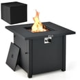 thumbnail image 1 of Patiojoy 32 Inch Patio Propane Gas Fire Table 50,000 BTU Square Fire Pit Table w/ Clear Glass Rocks & PVC Protective Cover, 1 of 10