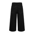 thumbnail image 4 of ZGRBOU Women's Wide Leg Capri Jeans High Waist Straight Stretchy Jeans Summer Casual Denim Capris Pants with Pockets, 4 of 7