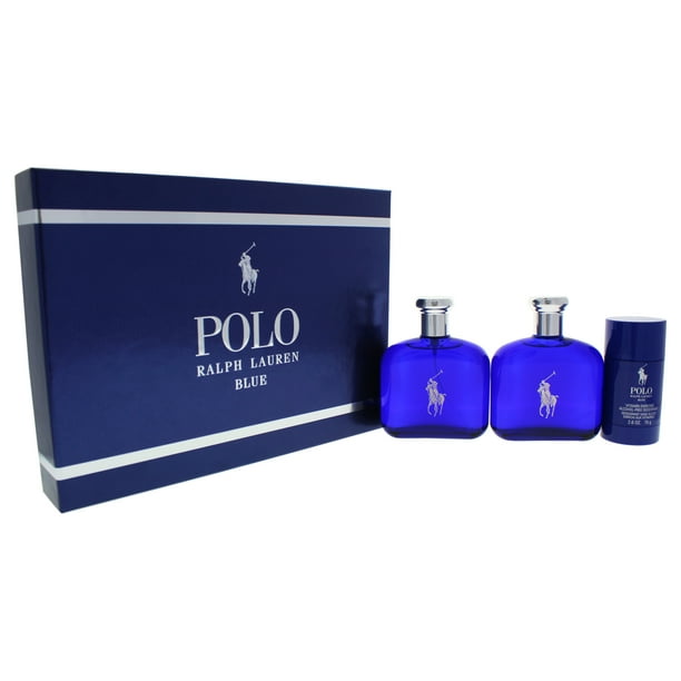 Ralph Lauren Polo Blue Cologne Gift Set for Men, 3 Pieces 