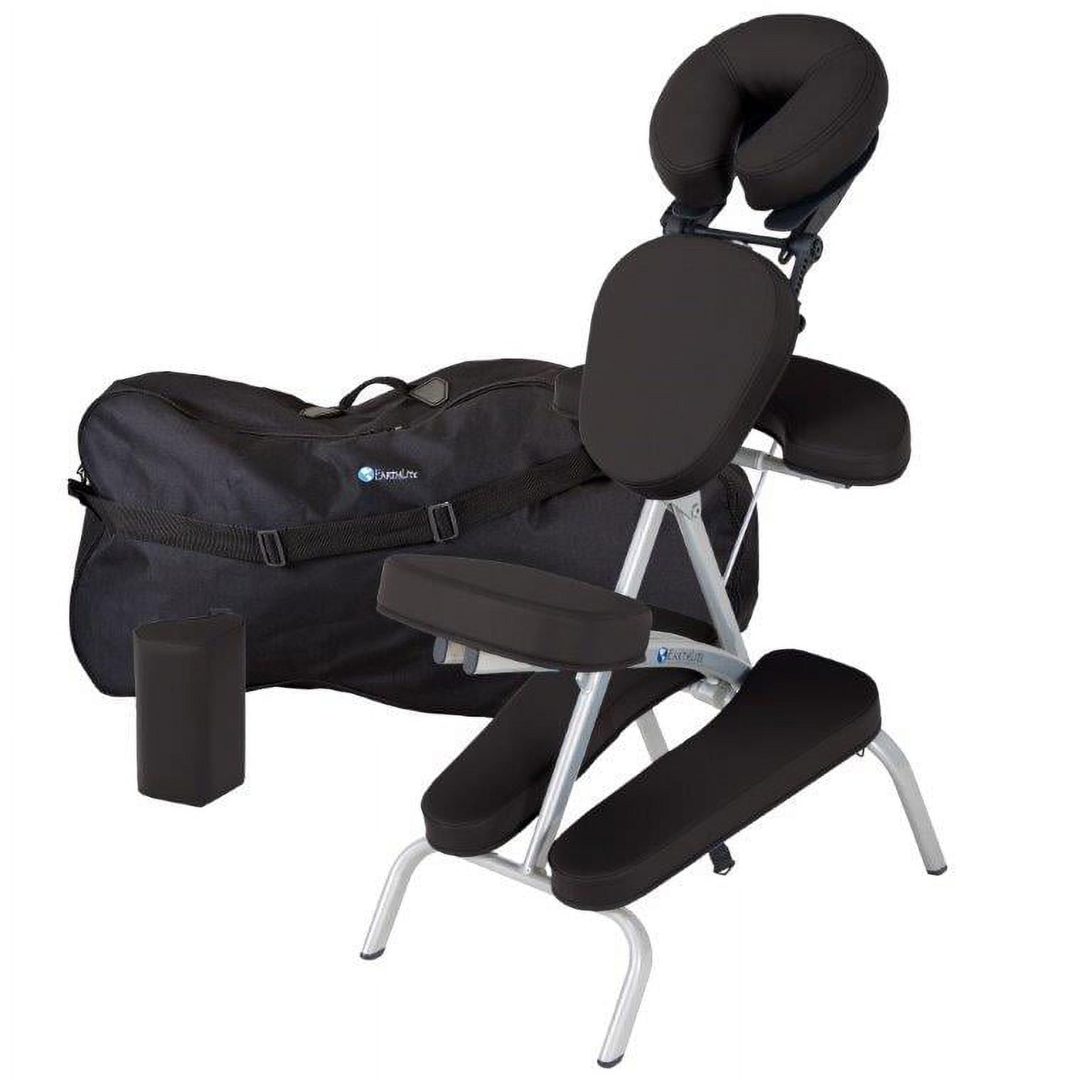EARTHLITE Vortex Portable Massage Chair Package - Portable, Compact, Strong and Lightweight (15lb) incl. Carry Case, Sternum Pad & Strap