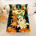 thumbnail image 5 of Manfei Cartoon Halloween Bed Sheets,Repeating Bat Pattern Full Size Sheets,4 Pieces,1 Flat Sheet,1 Fitted Sheet and 2 Pillowcases, 5 of 6