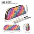 thumbnail image 2 of Leather Semi-Circular Storage Bag 7.5×2.6×1.4in Single Pocket Design Semi-Circular Shape Can Be Used As A Storage Pen Makeup Bag Darkorchid Tie Dye Background Rainbow Colors, 2 of 7
