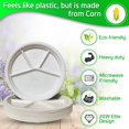 thumbnail image 3 of Disposable Namaste 25 Party Dinner Plates, 12.5 inch Platter Size, Eco-friendly Compostable Microwave Safe Biodegradable, Heavy Duty, 3 of 8