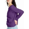 thumbnail image 3 of SMZ Women's Ecosmart V-Notch Crewneck Sweatshirt, Fleece Pullover Sweatshirt For Women, 3 of 5