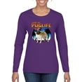 thumbnail image 2 of Wild Bobby, Cute Pug Life Living, Animal Lover, Women Graphic Long Sleeve Tee, Purple, XX-Large, 2 of 4