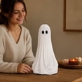 thumbnail image 4 of Texas Large Ghost with Bow Tabletop Decoration For Mantel Shelf Entryway Table Fall Holiday Decoration, Black and White, 20", 4 of 8