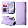 thumbnail image 2 of PU Leather Case Compatible with Samsung Galaxy S24 Plus, Classic Kickstand/Cover/Wallet/Flip Magnetic Protective Case with Card Slots & Horizontal Stand Phone Case for Galaxy S24 Plus, Purple, 2 of 7