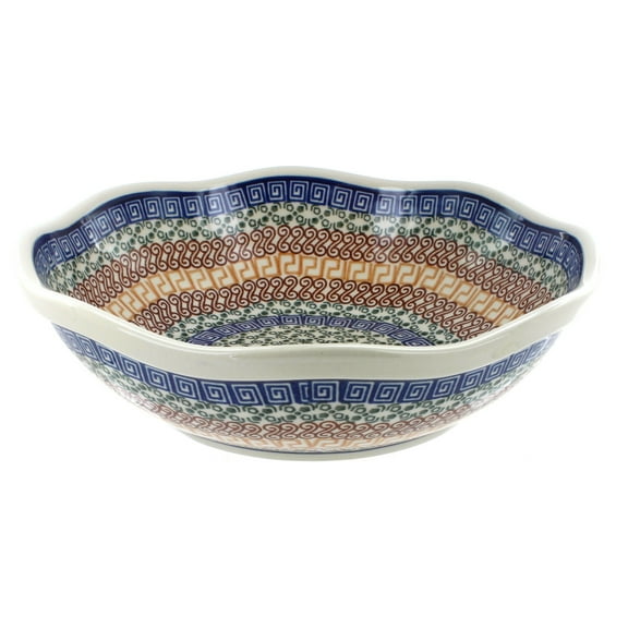 Blue Rose Polish Pottery Athena Large Scallop Bowl