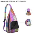 thumbnail image 2 of Boho Waterproof Hiking Sling Backpack for Women – Retro & Rustic Lightweight Crossbody Bag with Adjustable Strap, Floral Chest Bag for Travel, Outdoor Adventures & Everyday Use, 2 of 4
