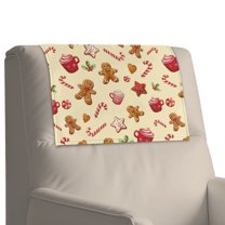 Xoenoiee Gingerbread Man Candy Star Print Leather Couch Headrest Covers Easy Clean Headrest Protector for Recline Chair, Waterproof Furniture Protectors Christmas Decor, 1 Pack