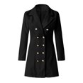 thumbnail image 6 of Youmylove Womens Coats Artificial Wool Elegant Blend Coat Slim Female Long Coat Jacket Dressy Classic Outerwear, 6 of 8