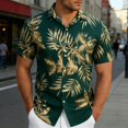 thumbnail image 2 of XIAONU Mens Hawaiian Shirt Tropical Leaf Print Casual Short Sleeve Button Down Vacation Beach Top, 2 of 4