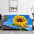 thumbnail image 2 of Rateoe Blue Sky Sunflower Pattern Flannel Throw Blanket, Ultra-soft Blanket for Bed, Couch, Car, Hypoallergenic Anti-pilling blanket-50"x40"(Horizontal), 2 of 6