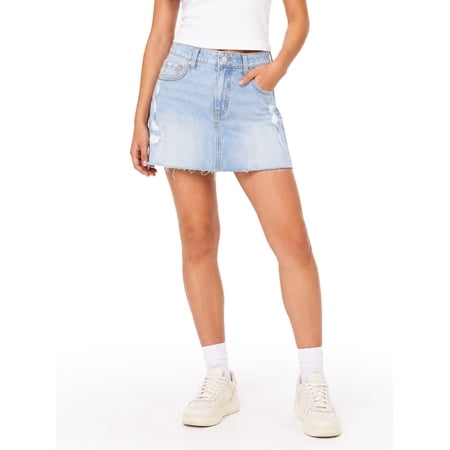 No Boundaries Denim Mini Skirt  Women s XXS-XXL