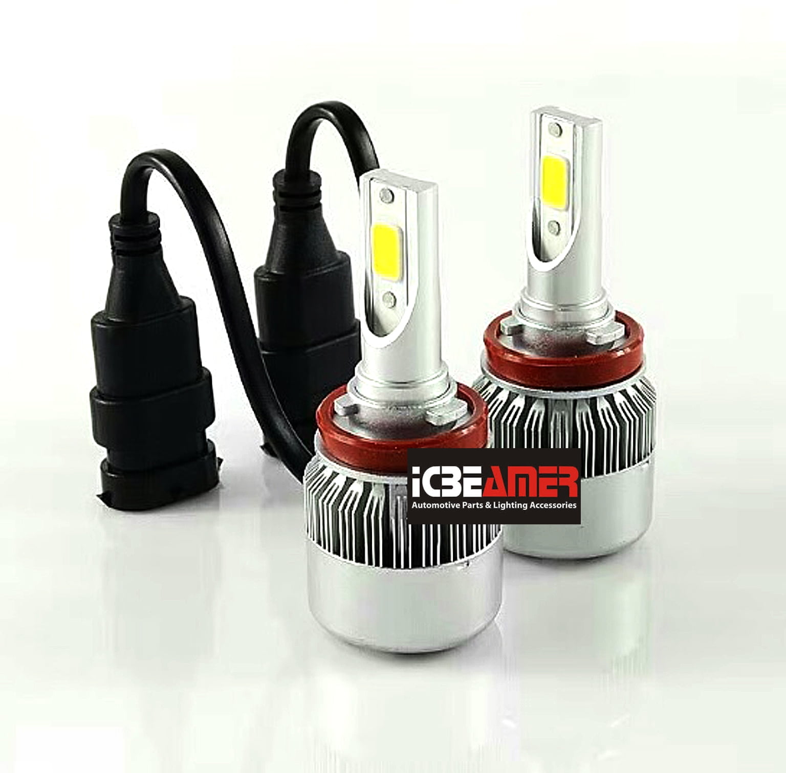 ICBEAMER H11 36W LED COB Canbus Super White 6000K Can Fit Low Beam Fog