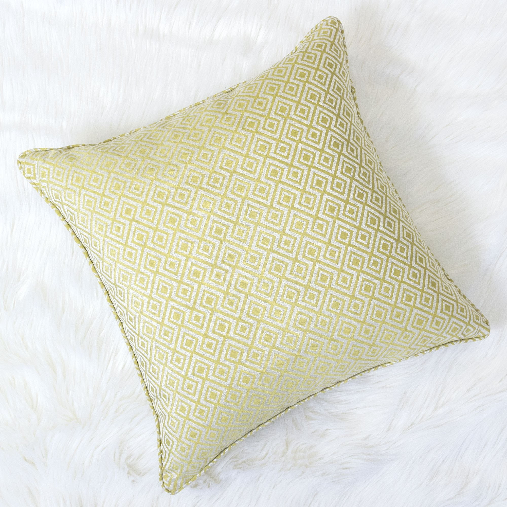 Jackie Green Geometric Polyester 20 in. x 20 in. Throw Pillow