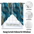 thumbnail image 3 of Abstract Marble Texture Swag Valances for Windows 2 Pack Gradient Gold Deep Blue Art Swag Kitchen Curtains 36 Inches Long Rod Pocket Short Window Treatment for Kitchen Bathroom 28"x36", 3 of 8