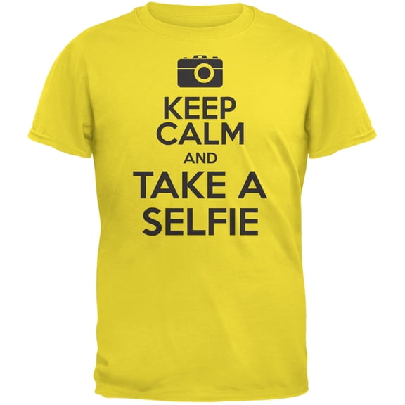 Keep Calm Take a Selfie Yellow Youth T-Shirt - Youth Large