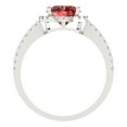thumbnail image 4 of 2.27 ctw with Simulated Diamond Halo Accents Anniversary Ring for Women | Oval Cut Natural Garnet | Hyperallergenic Solid 18K White Gold, 4 of 5