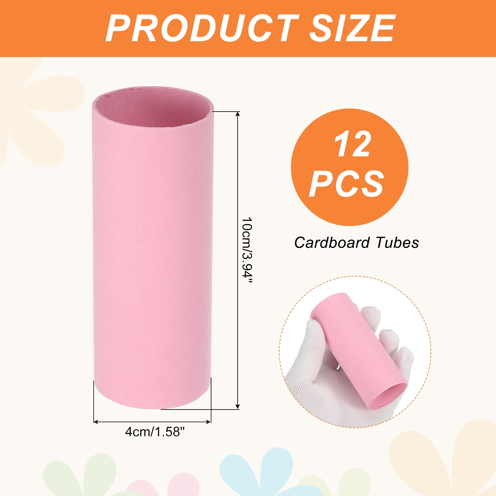 Uxcell 12 Pack Cardboard Tubes,Toilet Paper Rolls Corrugated Roll,3.94x1.58",Light Pink