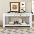 thumbnail image 1 of Table Console Table de Sofa avec Tiroirs de Rangement et Tablette Inférieure, Table d'Entrée Moderne pour Couloir Salon Vestibule, Meuble de Maison Robuste et Élégant, 1 of 10