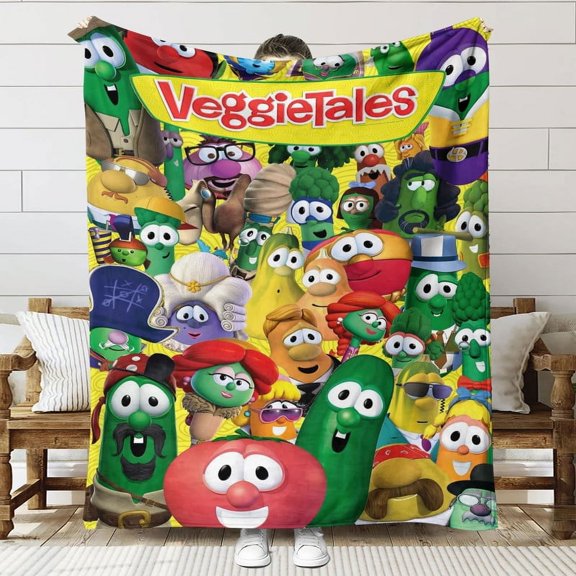 Veggietales Throw Blanket Gifts for Fans Lover Girls Boys Women Present Hoodie Him Bed 60"x80"