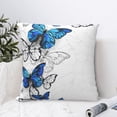 thumbnail image 4 of Wukai Blue Flying Butterflies Premium Polyester Fleece Pillow Covers with Hidden Zipper Closure,Luxuriously Soft and Durable-20"x20", 4 of 7
