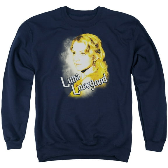 Trevco HP8032-AS-4 Harry Potter & Luna Closeup Adult Crewneck Sweatshirt, Navy - Extra Large