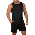 thumbnail image 2 of Kakii Men's Workout Set - Breathable Tank Top with Matching Drawstring Shorts, 2 Piece Athletic Outfit, 2 of 9