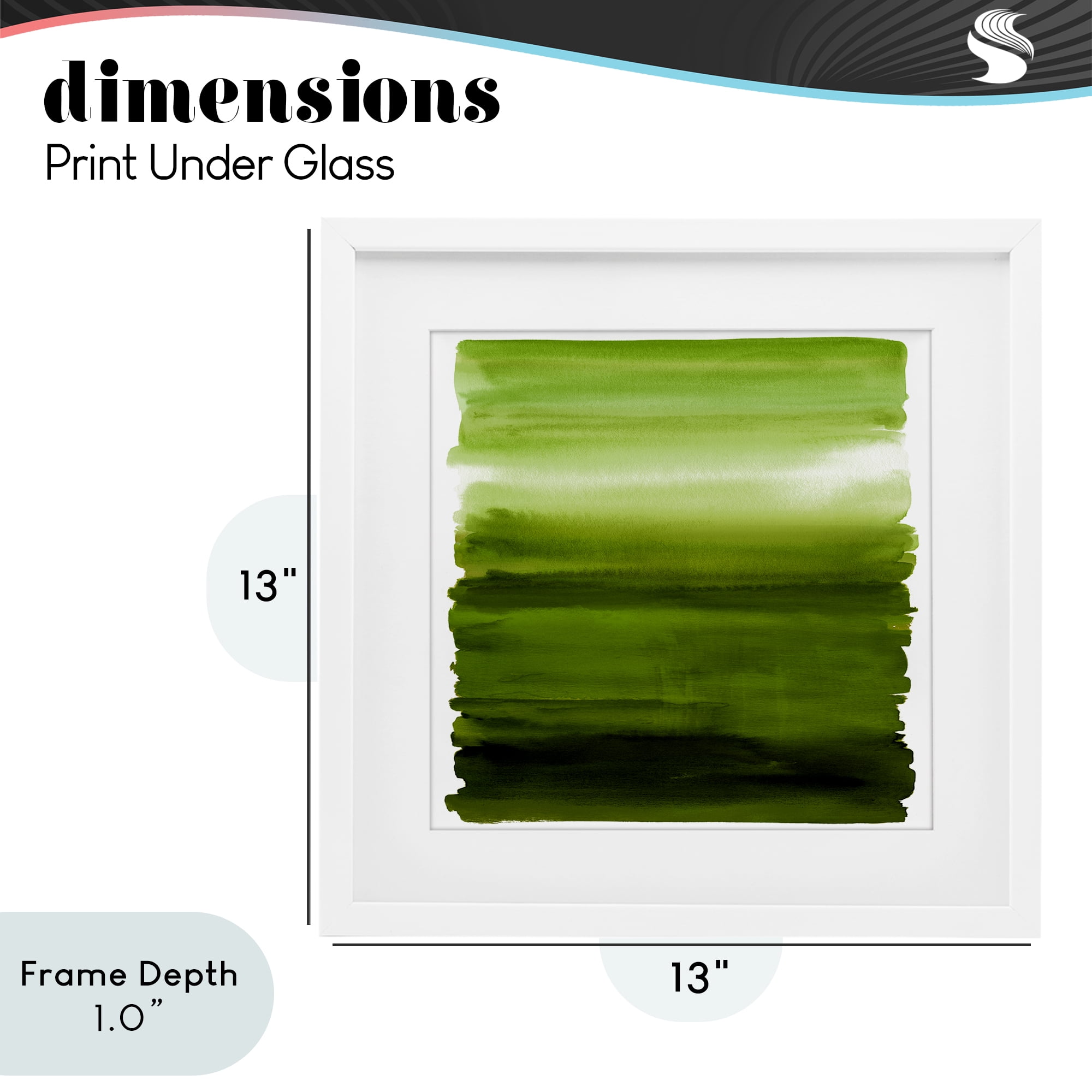 Stupell Industries Earthy Green Ombre White Framed Print Under Glass, design by Allie Corbin