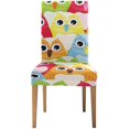 thumbnail image 2 of ZHANZZK Colourful Owl Stretch Chair Cover Protector Seat Slipcover for Dining Room Hotel Wedding Party Set of 6, 2 of 6