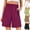 Hot Pink, variant on Wide Leg Pants For Women High Waist Elastic And Adjustable Waistband Pants Summer Button Breathable Shorts Casual Loose Solid Color Shorts With Side Pockets