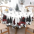 thumbnail image 4 of Christmas Round Tablecloth Red Truck Christmas Tablecloth 60 Inch Buffalo Plaid Xmas Tree Table Cover Snowflake Waterproof Wipeable Table Cloth for Kitchen Home Farmhouse Decoration Holiday Decor, 4 of 7